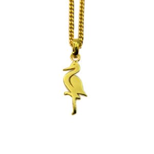 Ketting met ooievaars hanger goud medium