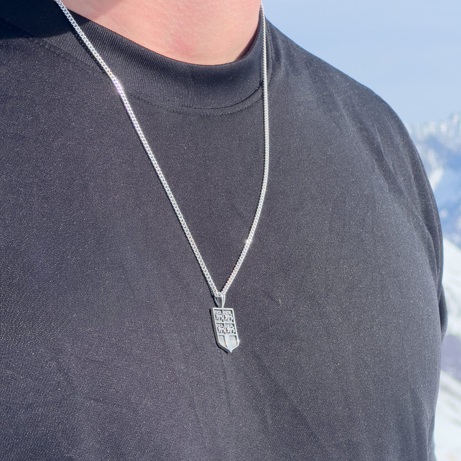 Zilveren wapen van Rotterdam hanger met ketting - Afbeelding 4